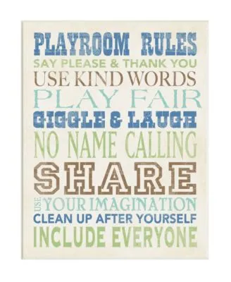 Stupell Industries Boys Playroom Rules Typography Wall Plaque Art Collection By Stephanie Workman Marrott