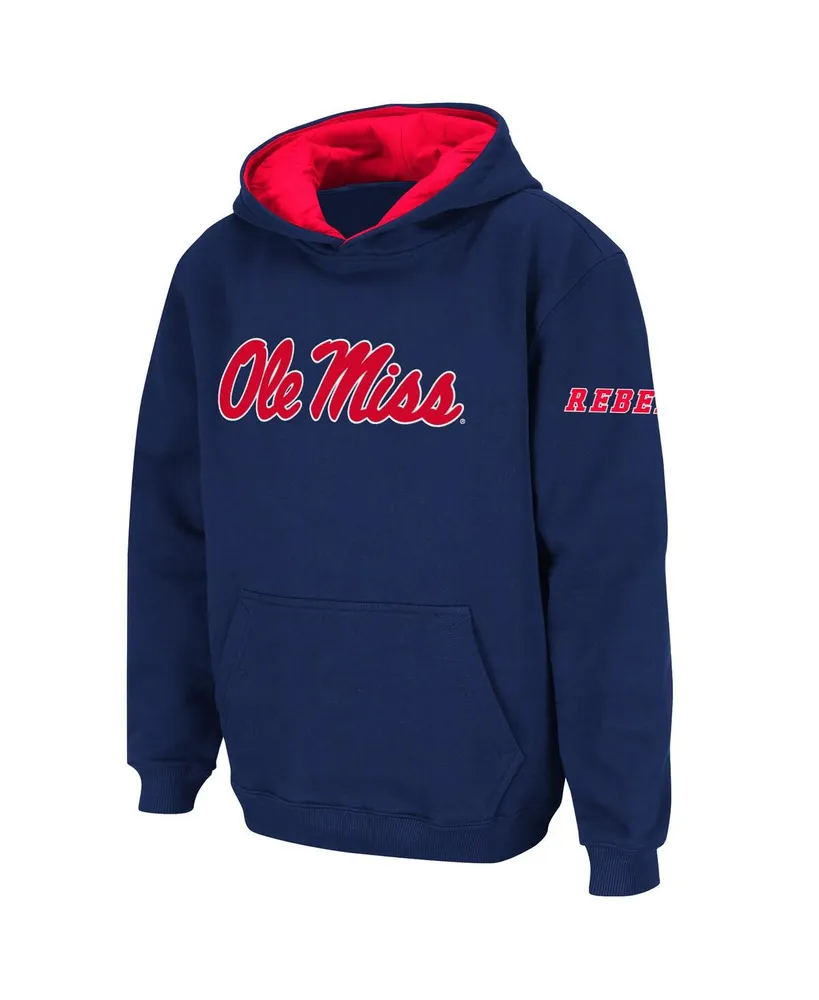 Big Boys Navy Ole Miss Rebels Logo Pullover Hoodie