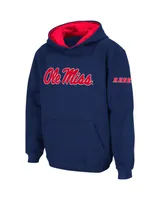 Big Boys Navy Ole Miss Rebels Logo Pullover Hoodie