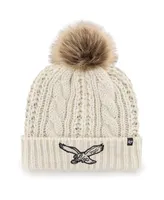 Women's Cream Philadelphia Eagles Meeko Historic Logo Cuffed Knit Hat