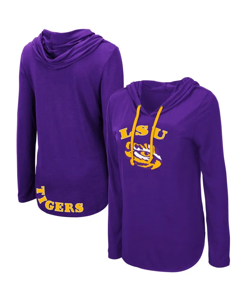 Women's Colosseum Purple Lsu Tigers My Lover Lightweight Hooded Long Sleeve T-shirt