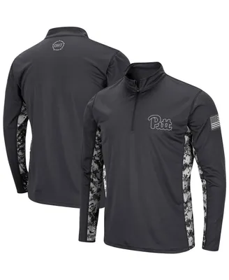 Men's Charcoal Pitt Panthers Oht Military-Inspired Appreciation Digi Camo Quarter-Zip Jacket