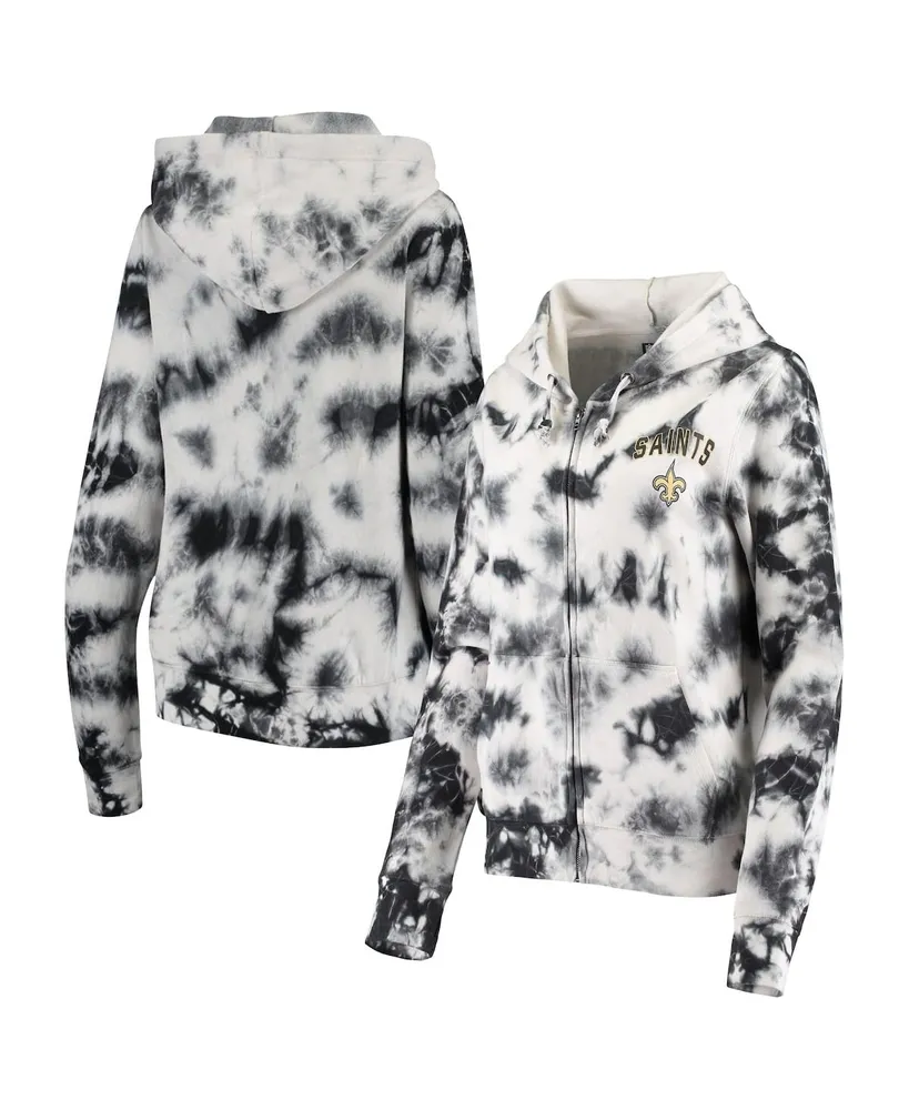 Pittsburgh Steelers New Era Women's Tie Dye Fleece Full-Zip Hoodie - Black