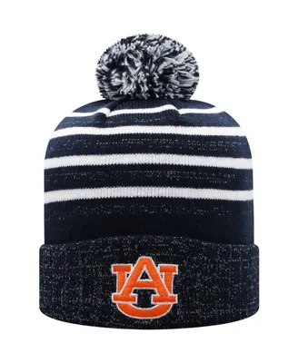 Women's Navy Auburn Tigers Shimmering Cuffed Knit Hat with Pom
