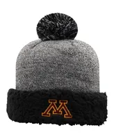 Women's Black Minnesota Golden Gophers Snug Cuffed Knit Hat with Pom