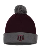 Men's Maroon and Gray Texas A&M Aggies Core 2-Tone Cuffed Knit Hat with Pom