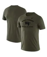 Men's Olive Wake Forest Demon Deacons Stencil Arch Performance T-shirt