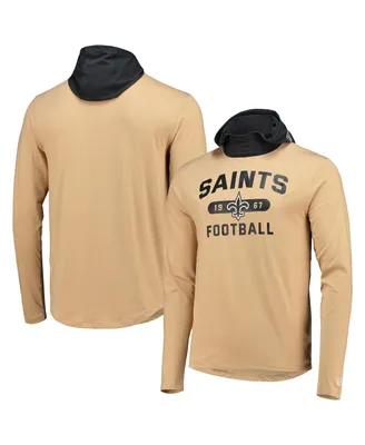 Men's Gold, Black New Orleans Saints Active Block Hoodie Long Sleeve T-shirt