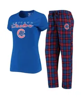 Women's Royal, Red Chicago Cubs Lodge T-shirt and Pants Sleep Set