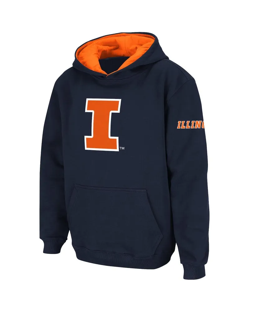 Big Boys Navy Illinois Fighting Illini Logo Pullover Hoodie