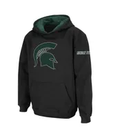 Big Boys Black Michigan State Spartans Big Logo Pullover Hoodie