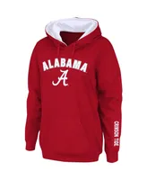 Women's Crimson Alabama Tide Arch and Logo 1 Pullover Hoodie