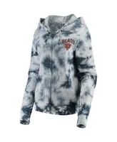 Women's Navy Chicago Bears Tie Dye Fleece Full-Zip Hoodie