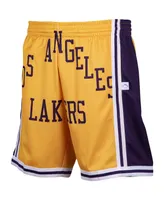 Men's Gold-Tone Los Angeles Lakers Hardwood Classics Big Face 2.0 Shorts