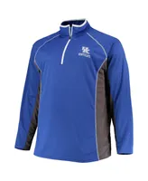 Men's Royal Kentucky Wildcats Big and Tall Textured Raglan Quarter-Zip Jacket