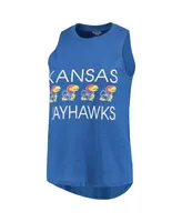 Women's Royal, Red Kansas Jayhawks Team Tank Top and Pants Sleep Set