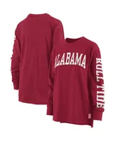 Women's Crimson Alabama Crimson Tide Two-Hit Canyon Long Sleeve T-shirt