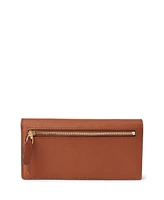 Lauren Ralph Crosshatch Leather Slim Snapped-Closure Wallet