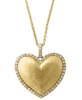 Effy Diamond Heart 18" Pendant Necklace (1/4 ct. t.w.) in 14k Gold