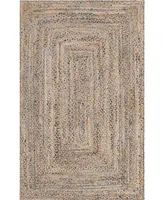 Bayshore Home Roari Jute Braids Crossed 5' x 8' Area Rug