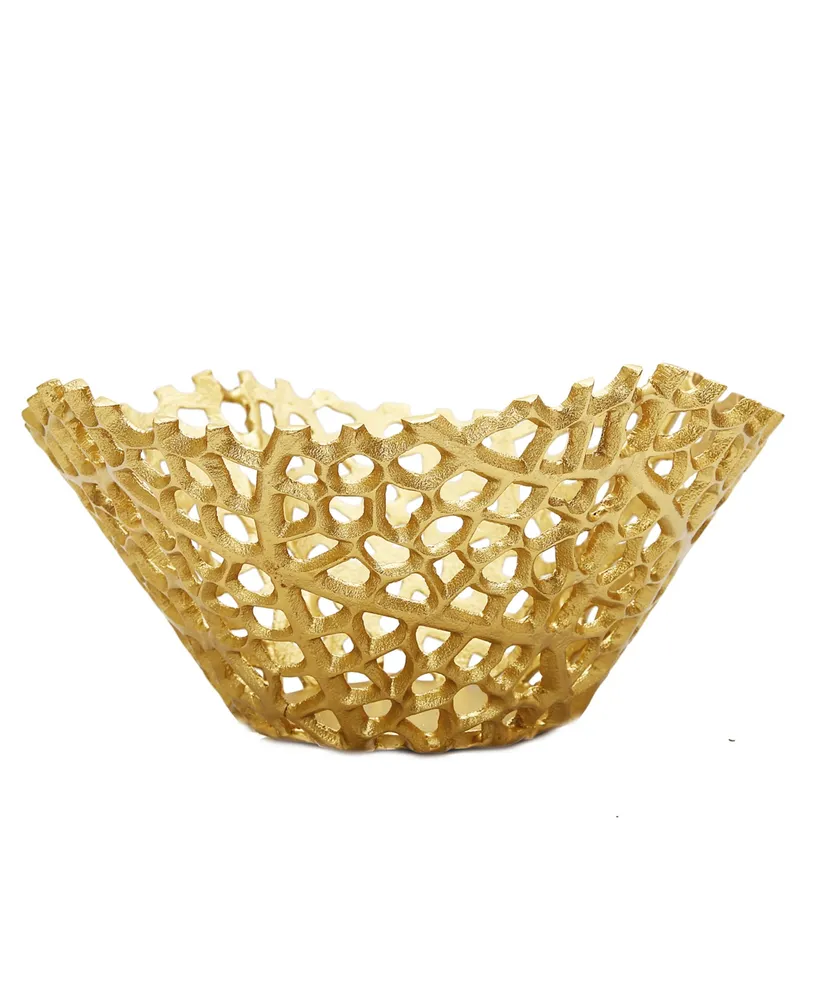 Snack Bowl with Lattice Design - Gold