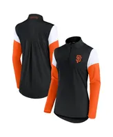 Women's Fanatics Black and Orange San Francisco Giants Authentic Fleece Quarter-Zip Jacket