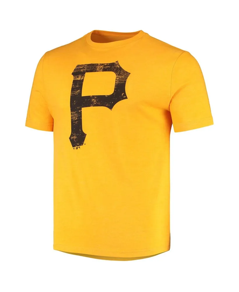 Men's Fanatics Gold Pittsburgh Pirates Weathered Official Logo Tri-Blend T-shirt