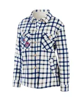Women's Wear by Erin Andrews Oatmeal New York Rangers Plaid Button-Up Shirt Jacket