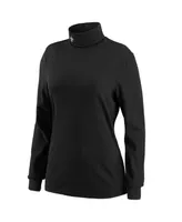 Women's Wear by Erin Andrews Black New Orleans Saints Long Sleeve Tri-Blend Turtleneck T-shirt