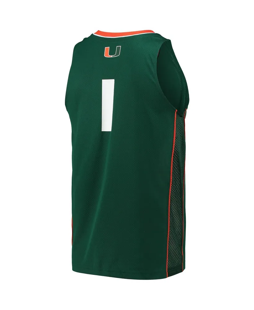 Men's adidas Number 1 Green Miami Hurricanes Swingman Basketball Jersey