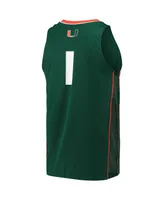 Adidas Men's Number 1 Miami Hurricanes Team Swingman Basketball Jersey