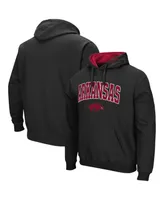 Men's Colosseum Arkansas Razorbacks Arch and Logo 3.0 Pullover Hoodie