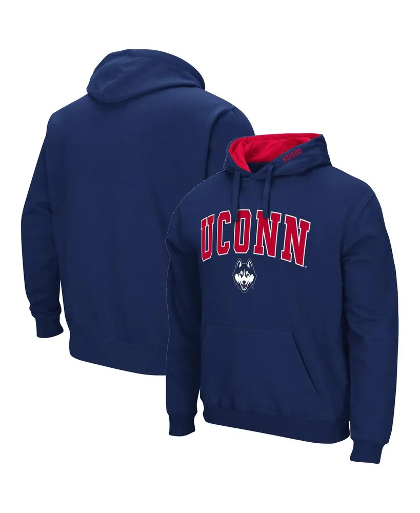 Men's Colosseum Navy UConn Huskies Arch and Logo 3.0 Pullover Hoodie