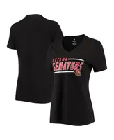 Women's Fanatics Black Ottawa Senators Mascot In Bounds V-Neck T-shirt