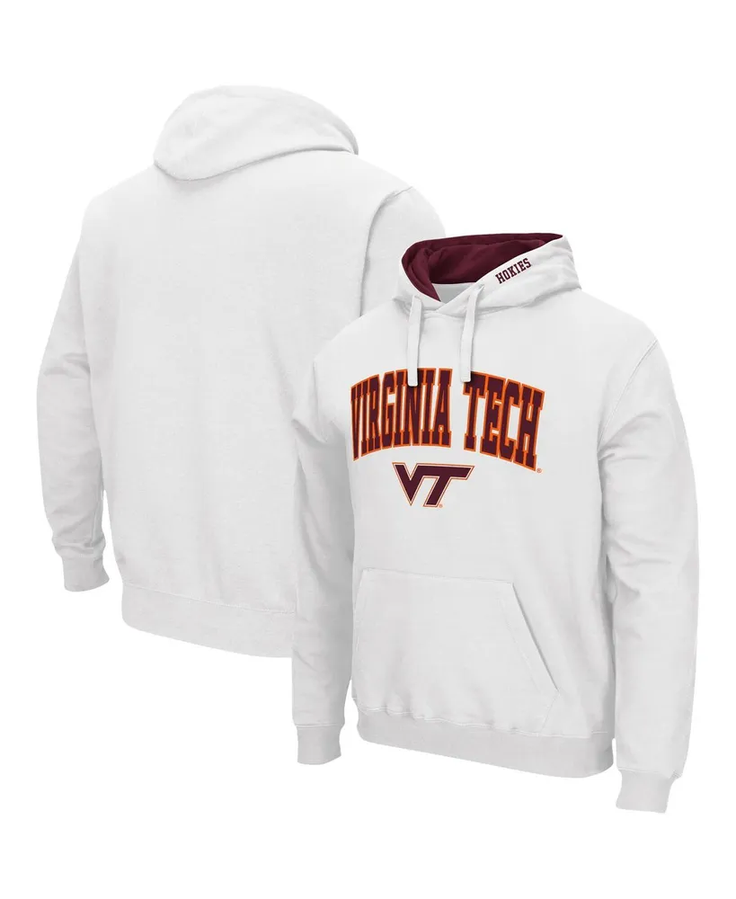 Men's Colosseum White Virginia Tech Hokies Arch and Logo 3.0 Pullover Hoodie