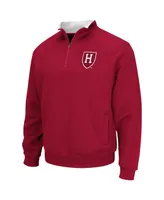 Men's Colosseum Crimson Harvard Tortugas Team Logo Quarter-Zip Jacket