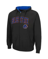 Men's Colosseum Black Boise State Broncos Arch and Logo 3.0 Full-Zip Hoodie