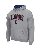 Men's Colosseum Heathered Gray Illinois Fighting Illini Arch and Logo 3.0 Pullover Hoodie