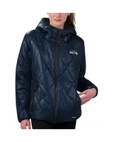 Women's Msx by Michael Strahan College Navy Seattle Seahawks Charlotte Full-Zip Hoodie Puffer Jacket