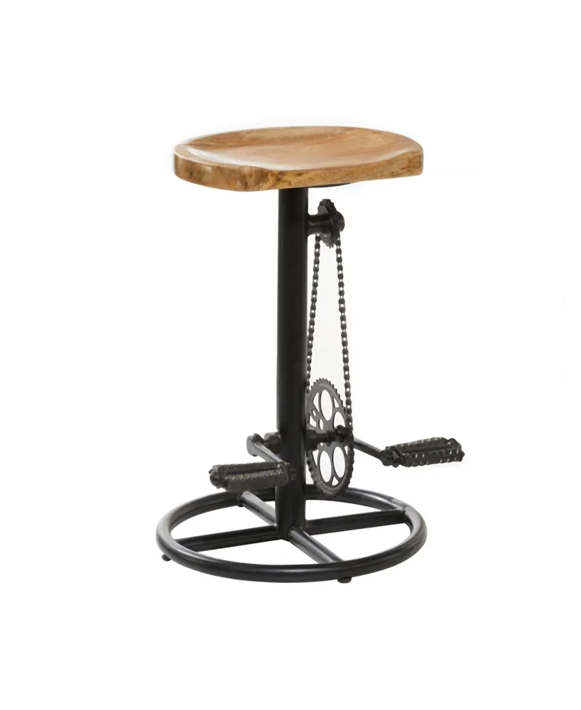 Mango Wood Industrial Counter Stool