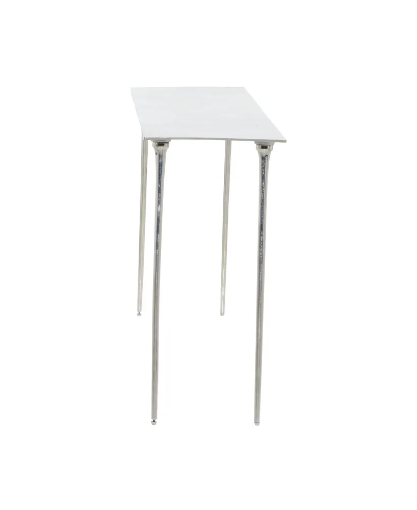 Aluminum Glam Console Table - Silver