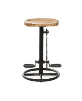 Mango Wood Industrial Counter Stool