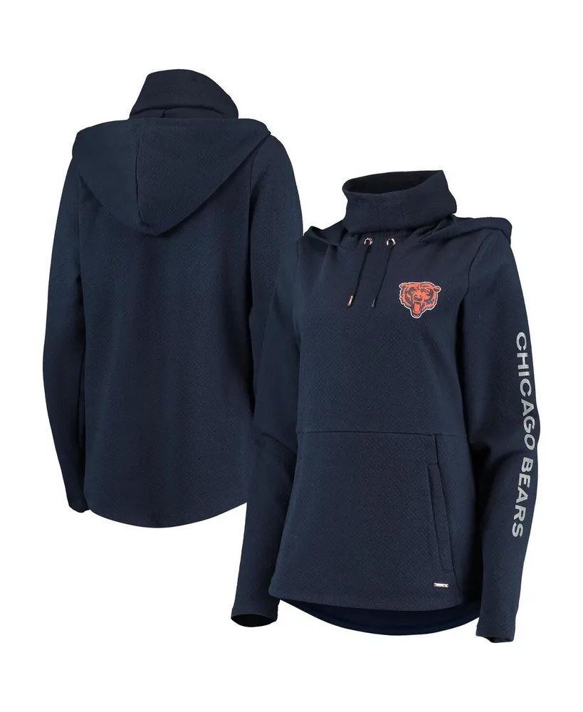 Women's New Era Navy Chicago Bears Foil Sleeve Pullover Hoodie