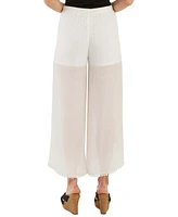 Bcx Juniors' Tie-Front Gauze Cropped Pants