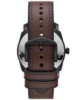Fossil Men's Machine Brown Leather Strap Watch 42mm