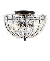 Billie 12" Crystal Flower, Acrylic Led Semi-Flush Mount