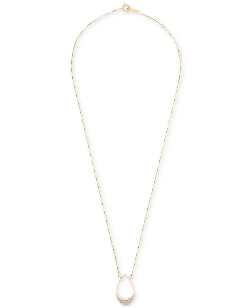 Wrapped Diamond Teardrop Pendant Necklace (1/10 ct. t.w.) in 14k Gold, 17" + 2" extender, Created for Macy's