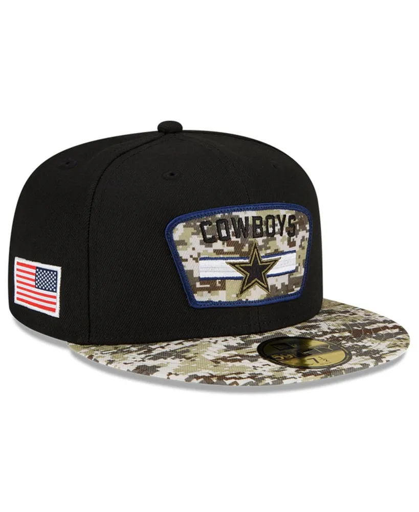 Men's New Era Black and Camo Dallas Cowboys 2021 Salute To Service 59FIFTY Fitted Hat