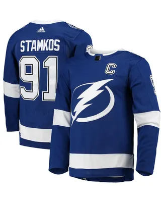 Men's Adidas Steven Stamkos Blue Tampa Bay Lightning Home Captain Patch Authentic Pro Player Jersey