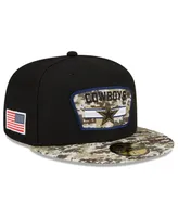 Men's New Era Black and Camo Dallas Cowboys 2021 Salute To Service 59FIFTY Fitted Hat